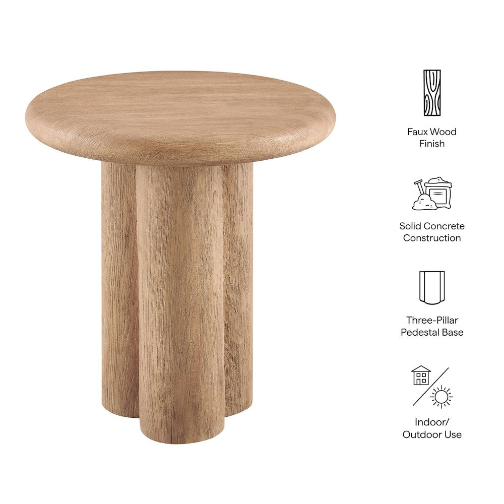 Tori 20 Inch Round Indoor and Outdoor Patio Side Table