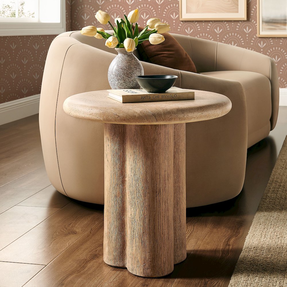 Tori 20 Inch Round Indoor and Outdoor Patio Side Table