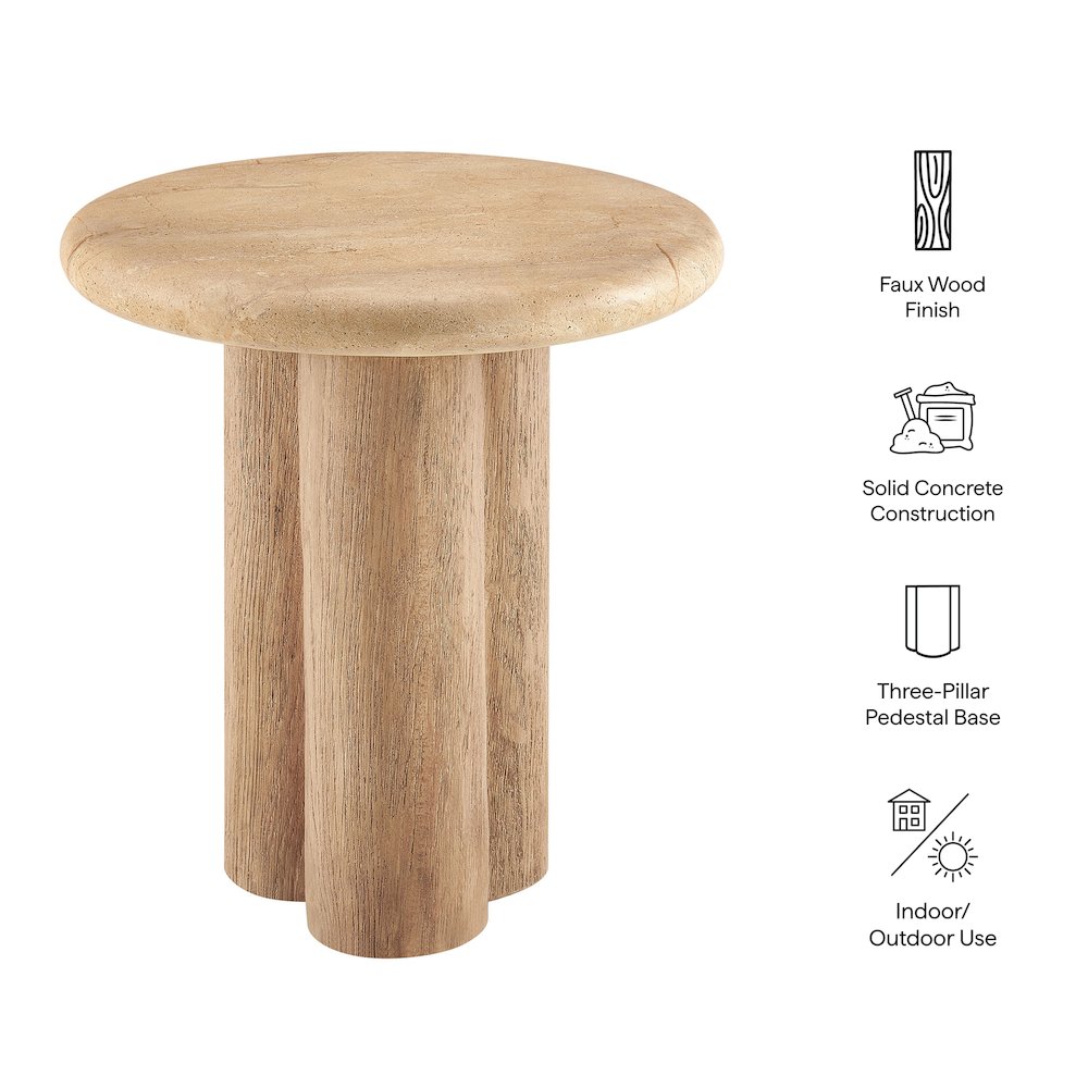 Tori 20 Inch Round Indoor and Outdoor Patio Side Table