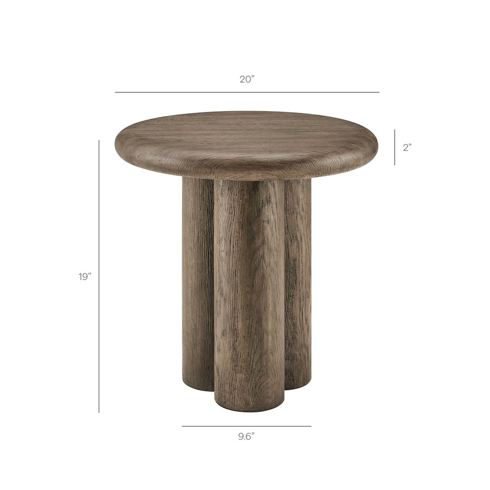 Tori 20 Inch Round Indoor and Outdoor Patio Side Table