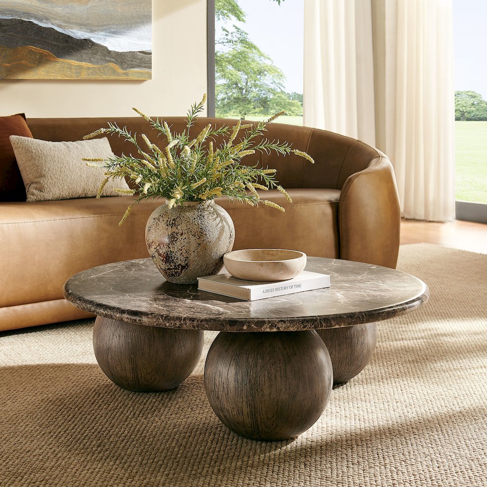 Pietra Indoor Outdoor Patio Round Coffee Table