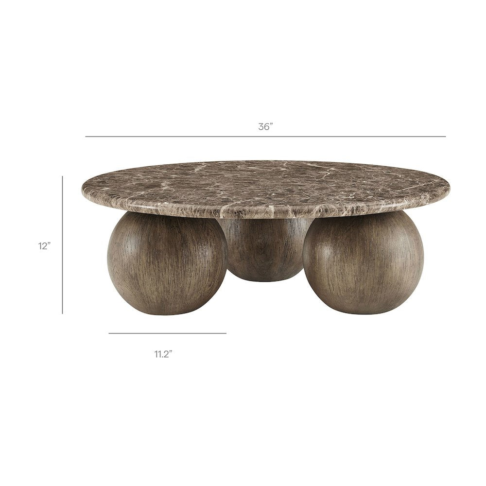Pietra Indoor Outdoor Patio Round Coffee Table