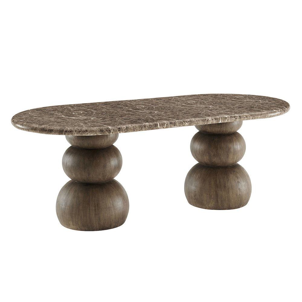 Pietra Indoor Outdoor Patio Oval Dining Table