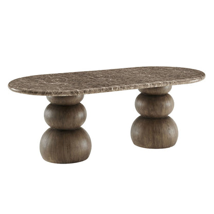 Pietra Indoor Outdoor Patio Oval Dining Table