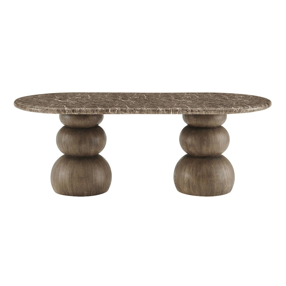 Pietra Indoor Outdoor Patio Oval Dining Table