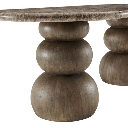 Pietra Indoor Outdoor Patio Oval Dining Table