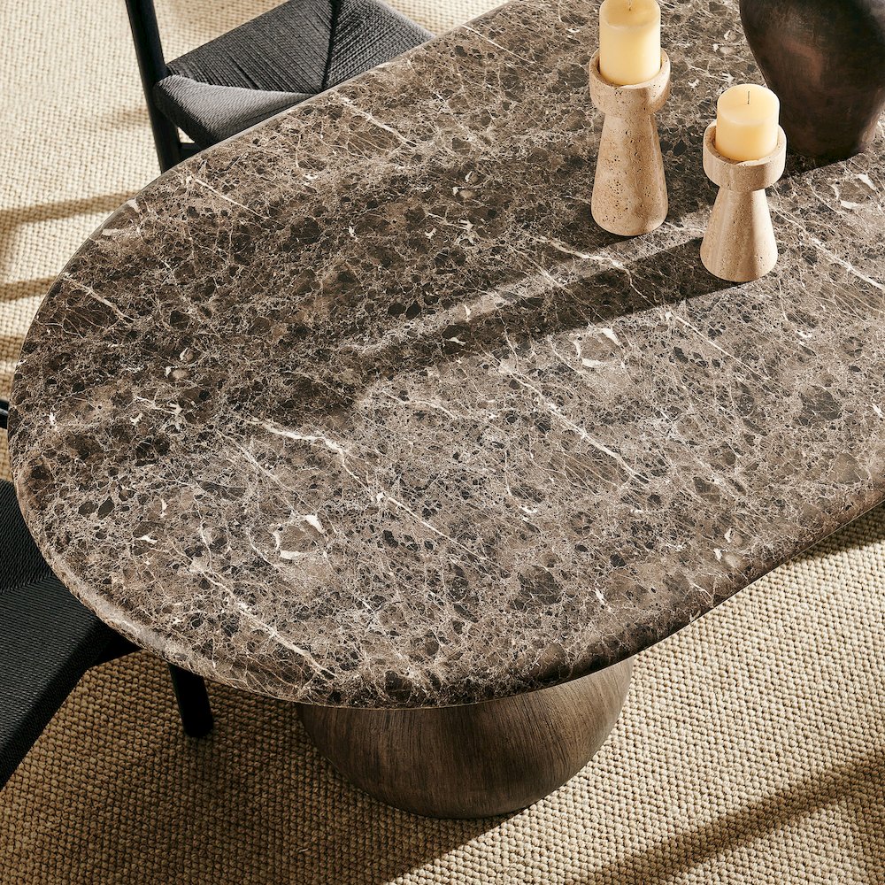 Pietra Indoor Outdoor Patio Oval Dining Table