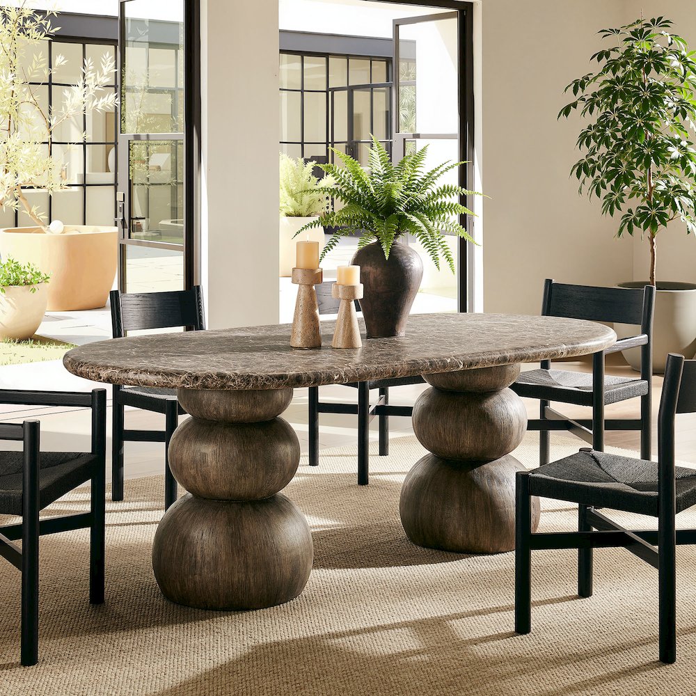Pietra Indoor Outdoor Patio Oval Dining Table