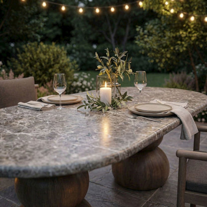 Pietra Indoor Outdoor Patio Oval Dining Table