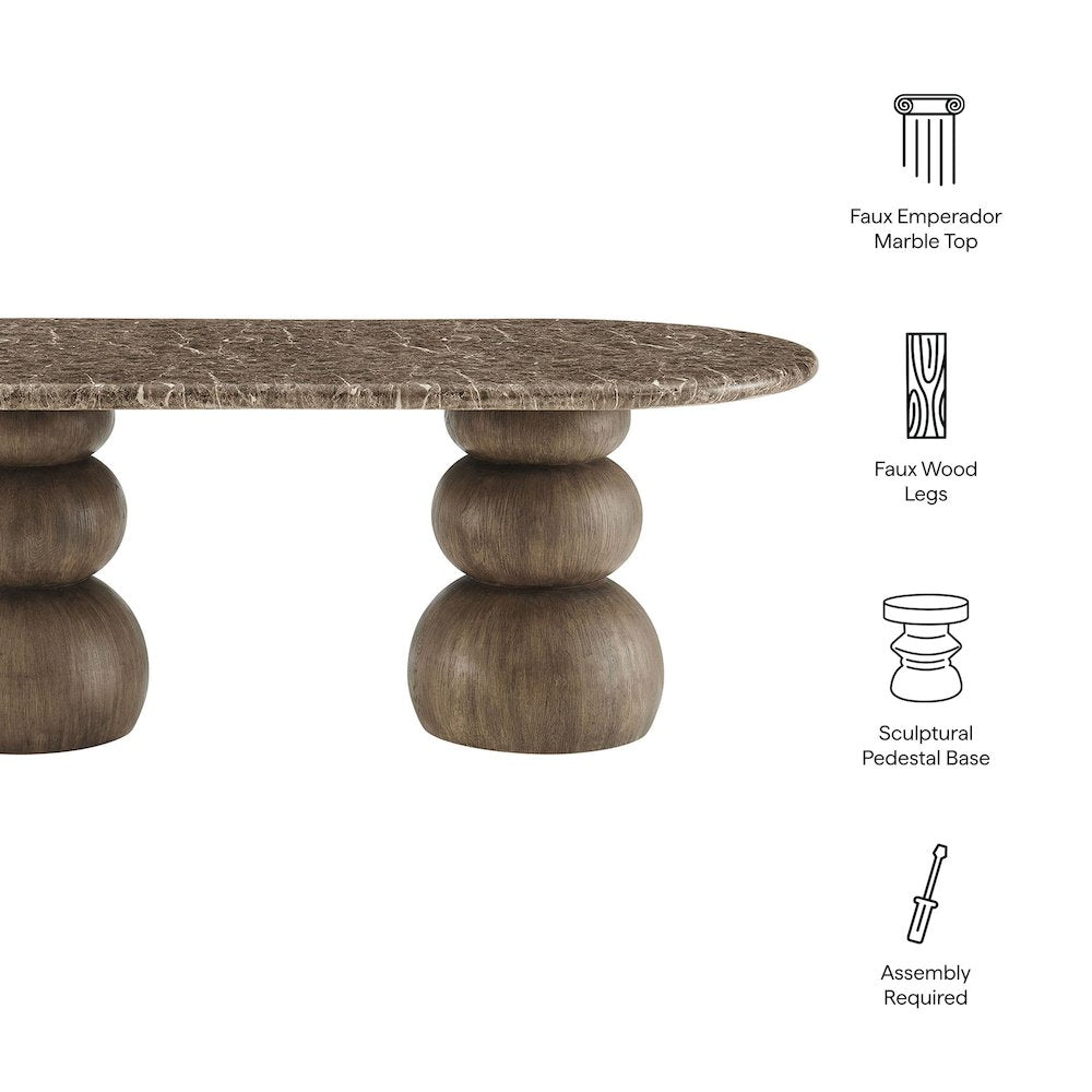 Pietra Indoor Outdoor Patio Oval Dining Table
