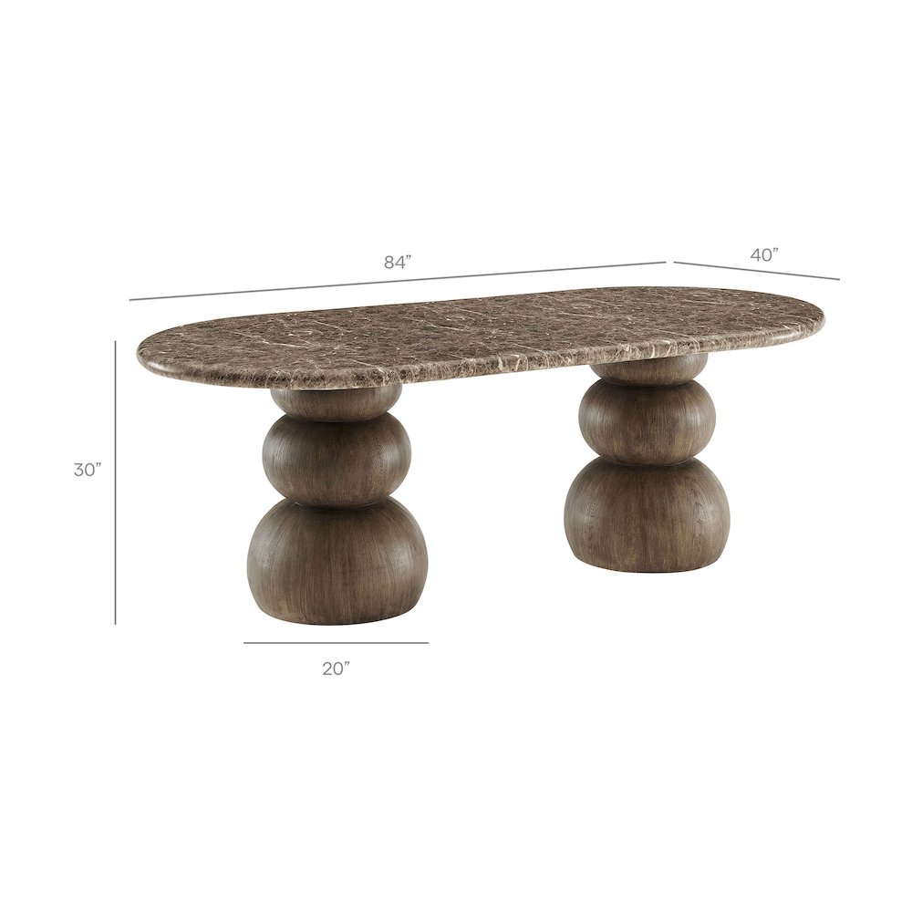 Pietra Indoor Outdoor Patio Oval Dining Table
