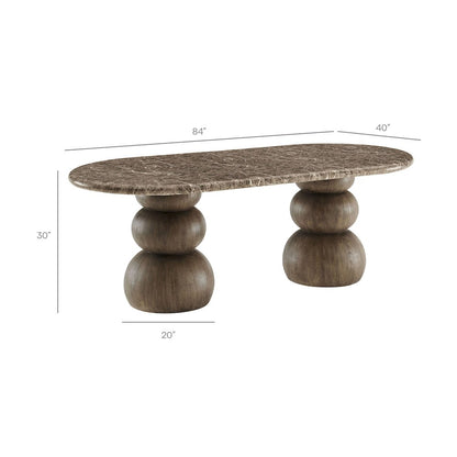 Pietra Indoor Outdoor Patio Oval Dining Table