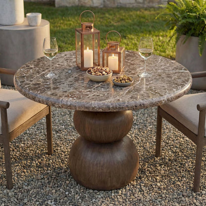 Pietra Indoor Outdoor Patio Round Dining Table