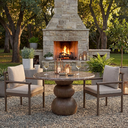 Pietra Indoor Outdoor Patio Round Dining Table