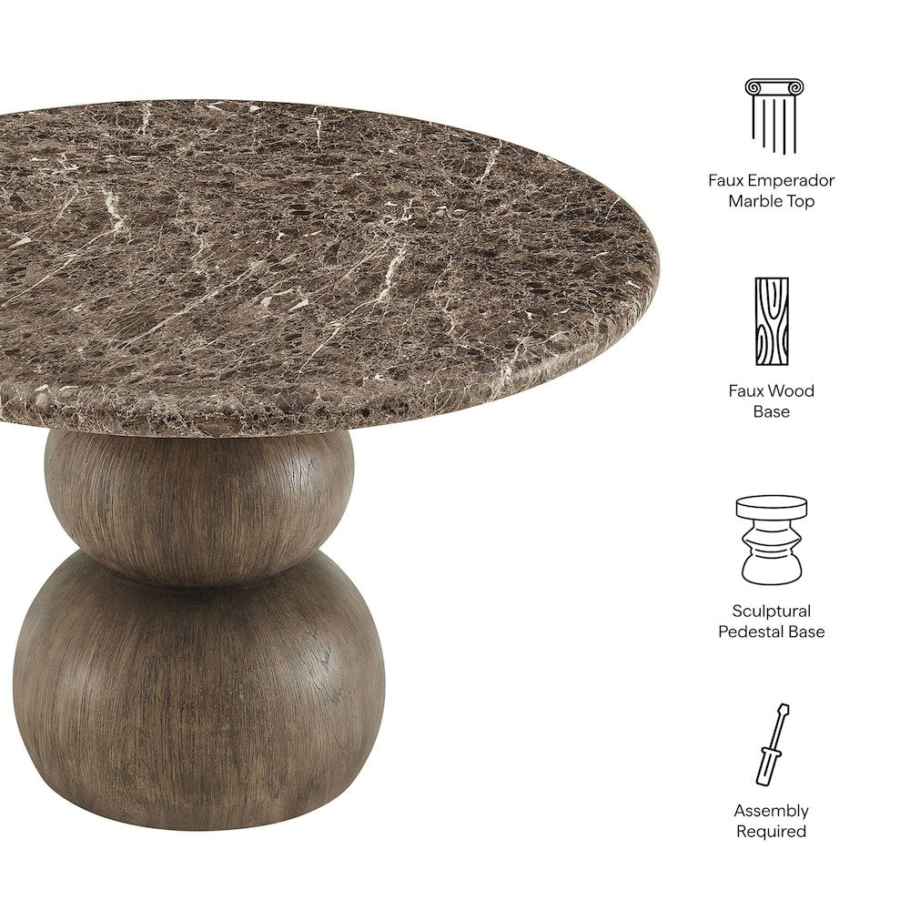 Pietra Indoor Outdoor Patio Round Dining Table