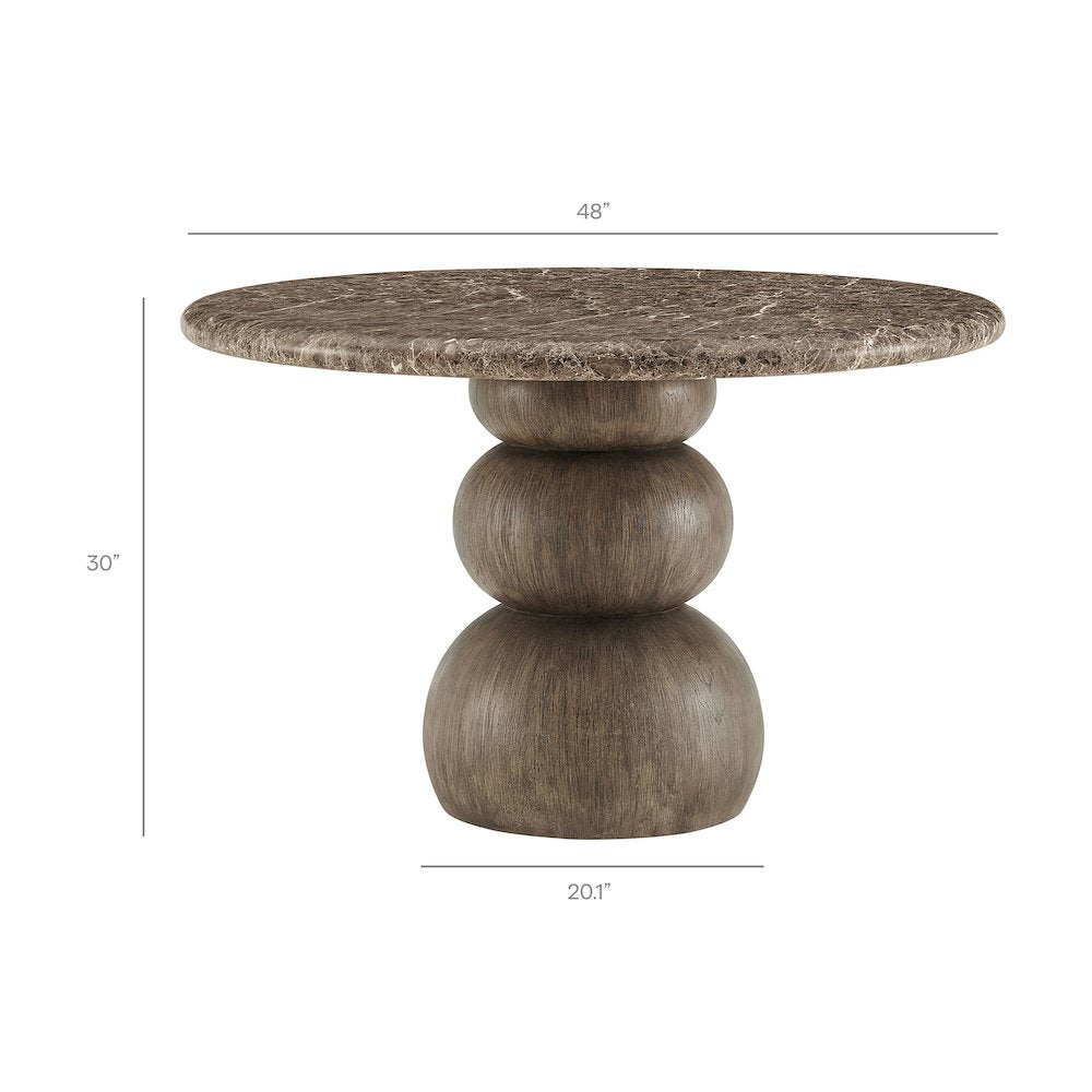 Pietra Indoor Outdoor Patio Round Dining Table