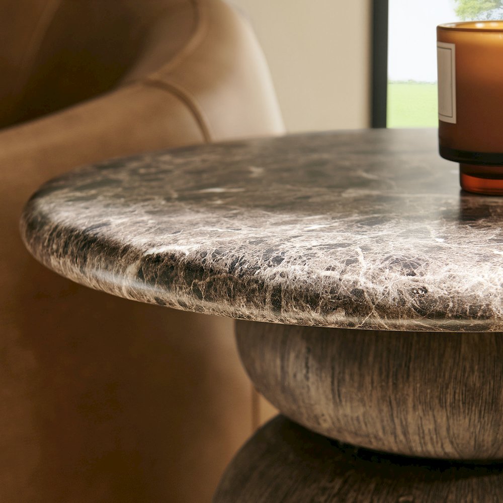 Pietra Indoor Outdoor Patio Round Side Table