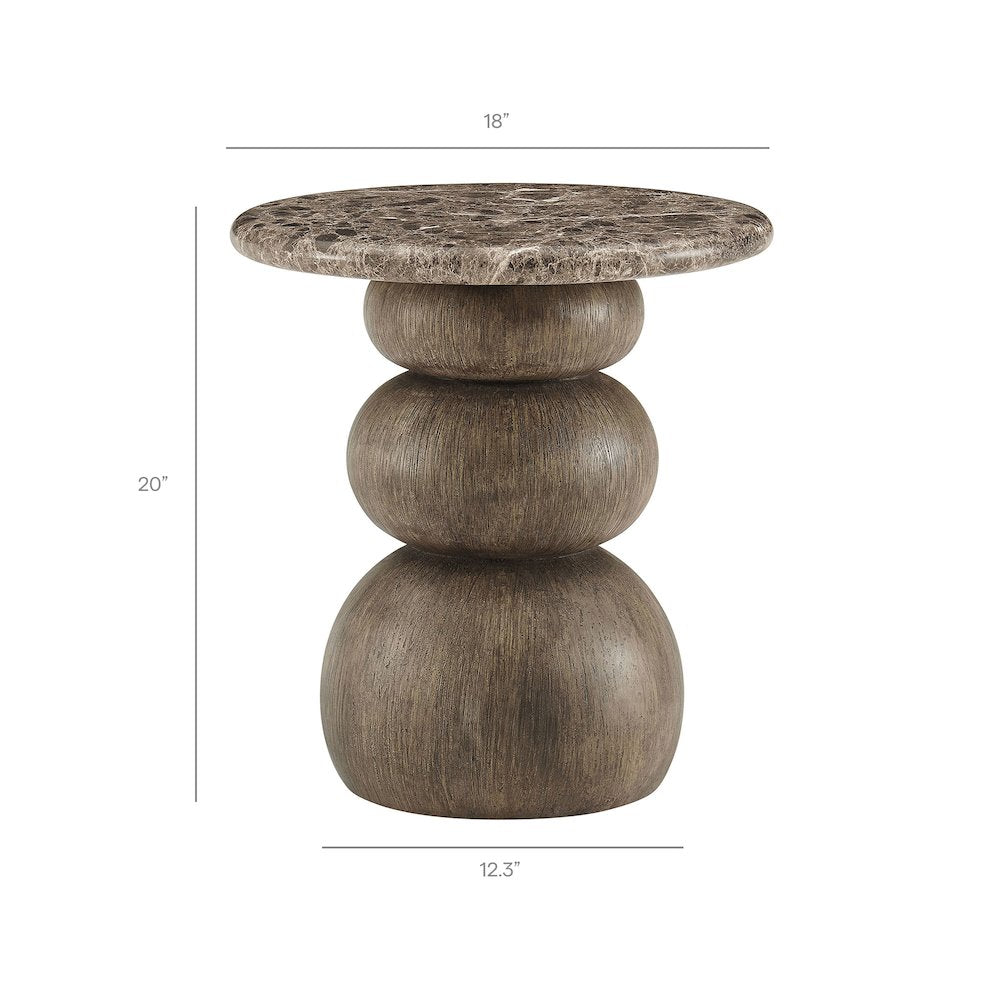Pietra Indoor Outdoor Patio Round Side Table