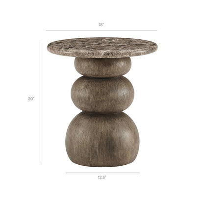 Pietra Indoor Outdoor Patio Round Side Table
