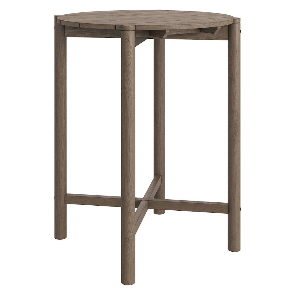 Eleni Round 35 Inch Outdoor Patio Teak Wood Round Bar Table