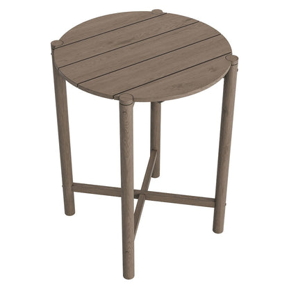 Eleni Round 35 Inch Outdoor Patio Teak Wood Round Bar Table