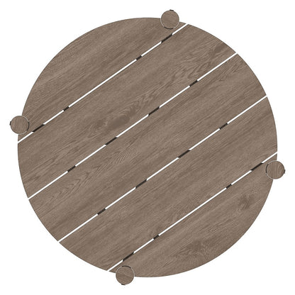 Eleni Round 35 Inch Outdoor Patio Teak Wood Round Bar Table