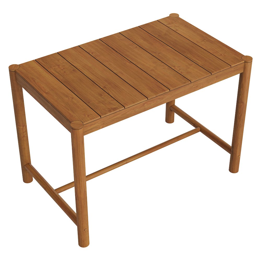 Eleni Rectangle 56-Inch Outdoor Patio Teak Wood Rectangular Bar Table