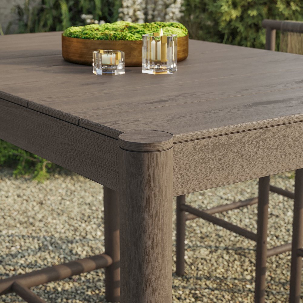 Eleni Rectangle 56-Inch Outdoor Patio Teak Wood Rectangular Bar Table