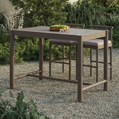 Eleni Rectangle 56-Inch Outdoor Patio Teak Wood Rectangular Bar Table