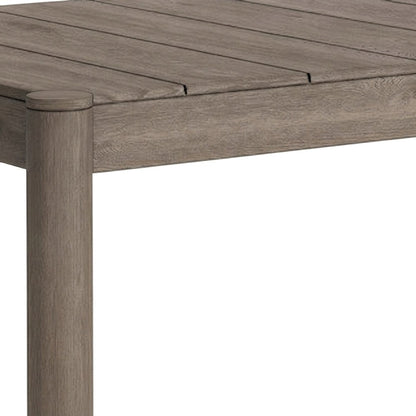 Teak Rectangular Outdoor Bar Height Pub Table, Weathered Gray Teak