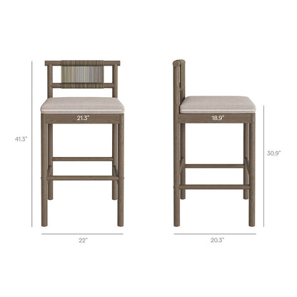Eleni 3-Piece Outdoor Patio Teak Wood Bar Set