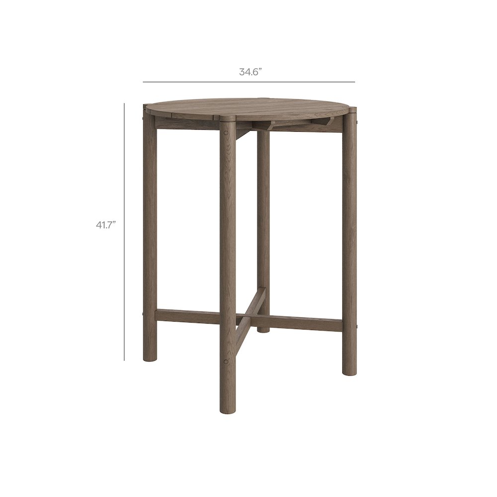 Eleni 3-Piece Outdoor Patio Teak Wood Bar Set