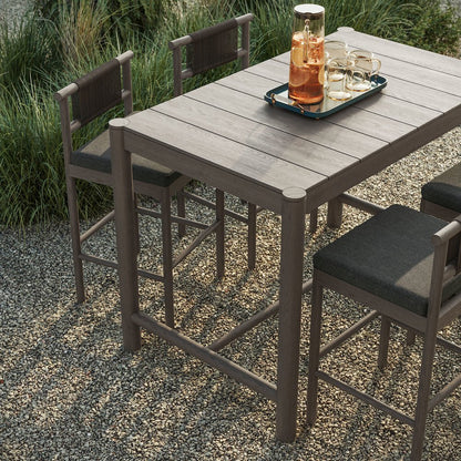 Eleni 5-Piece Outdoor Patio Teak Wood Bar Set