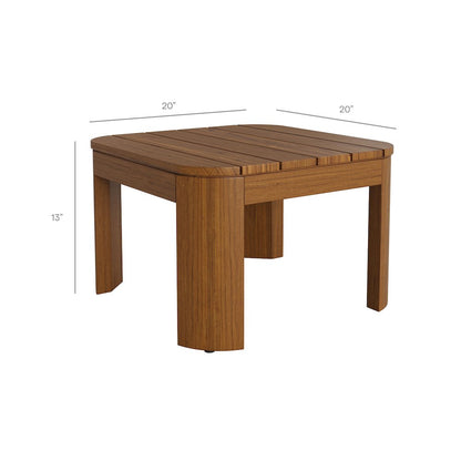 Kona Outdoor Patio Teak Wood Side Table - Natural