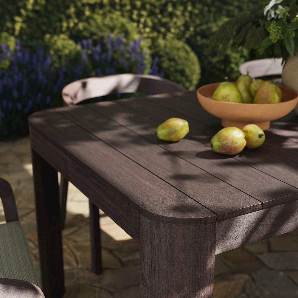 Kona 7-Piece Outdoor Patio Teak Wood Dining Set - Ash