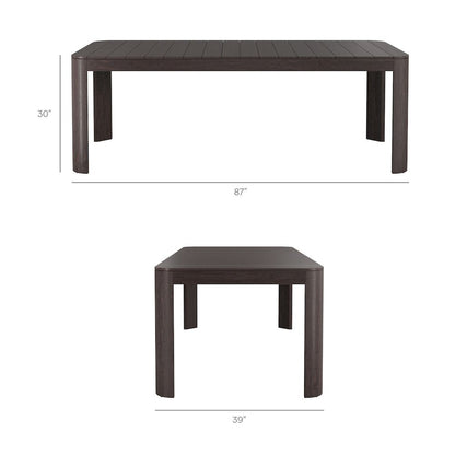 Kona 7-Piece Outdoor Patio Teak Wood Dining Set - Ash