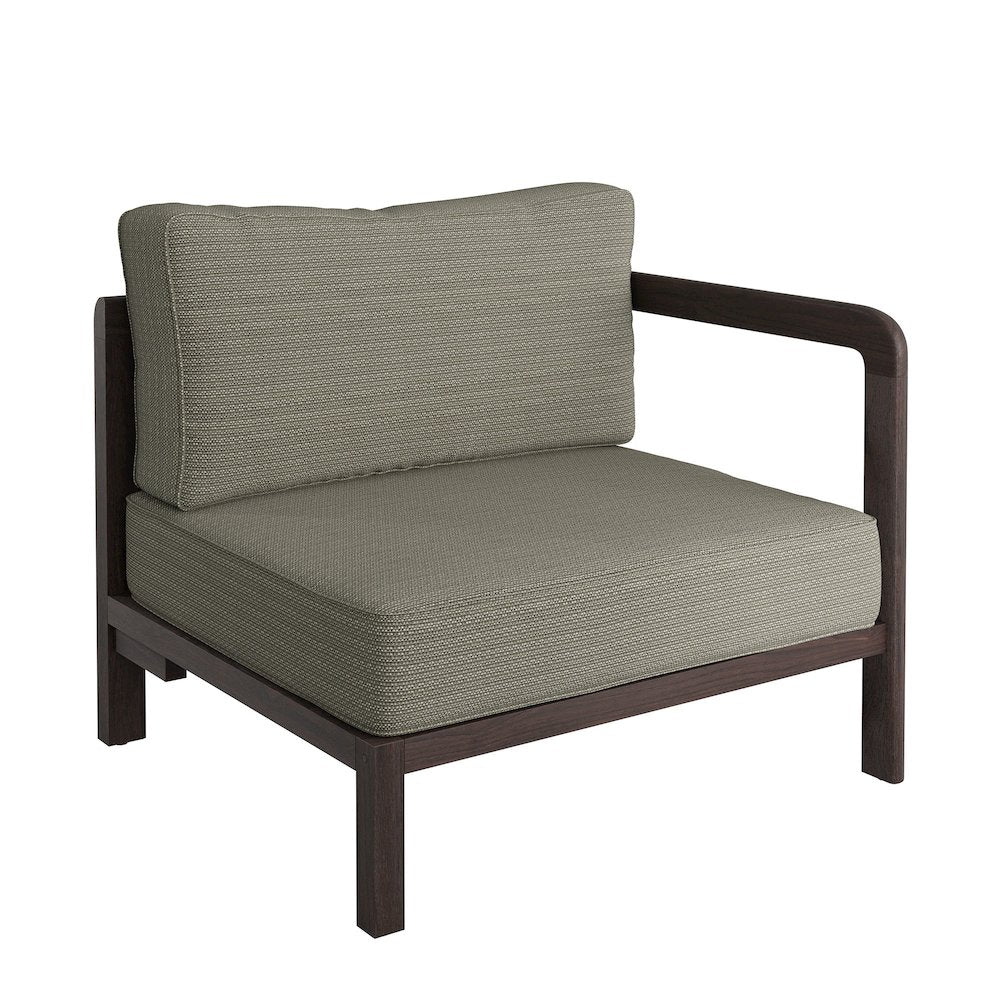 Kona 3-Piece Outdoor Patio Teak Wood Modular Sofa Set - Ash