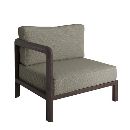 Kona L-Shaped Outdoor Patio Teak Wood Modular Sofa - Ash