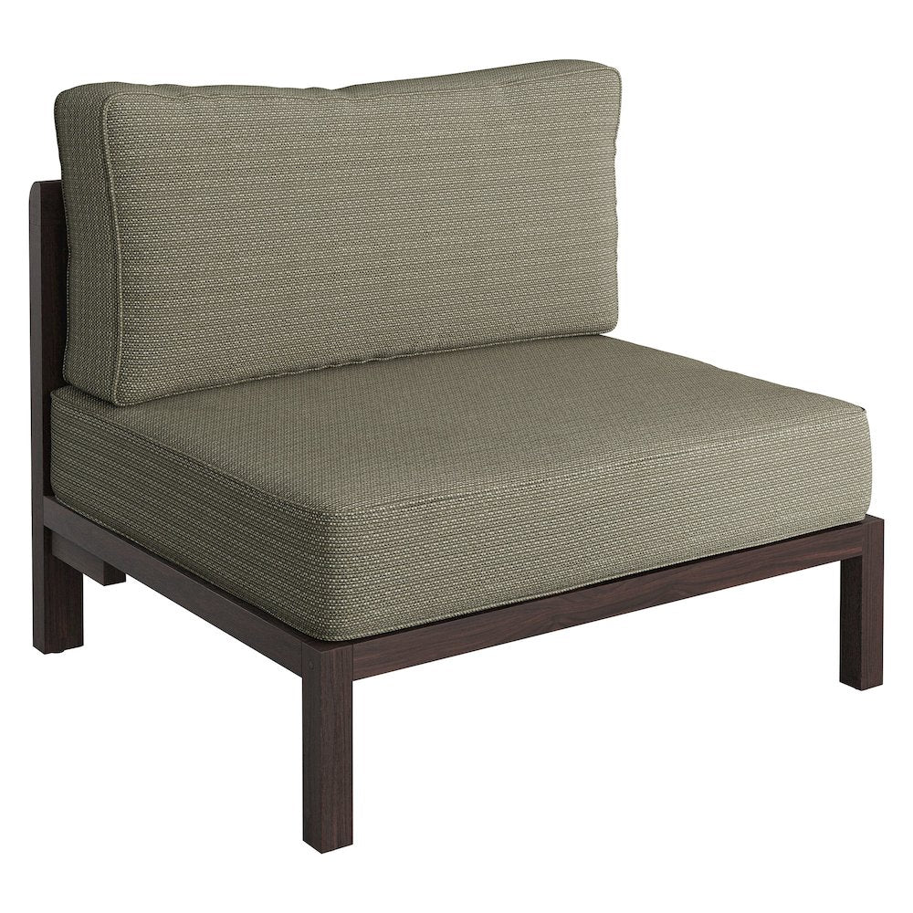 Kona L-Shaped Outdoor Patio Teak Wood Modular Sofa - Ash