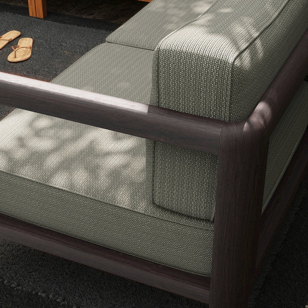 Kona 5-Piece Outdoor Patio Teak Wood Corner Modular Sofa - Ash