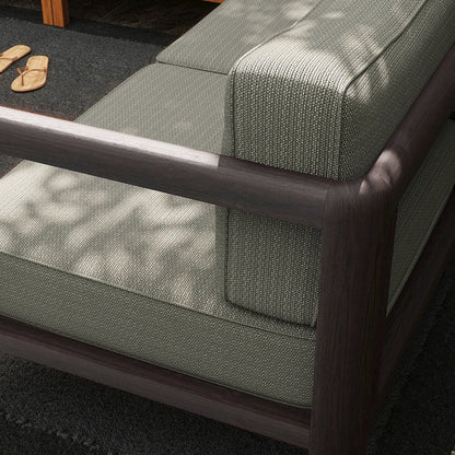 Kona 5-Piece Outdoor Patio Teak Wood Corner Modular Sofa - Ash