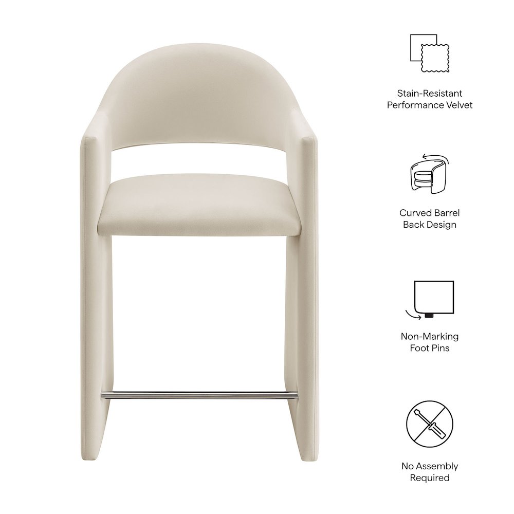Talia 37 Inch Performance Velvet Counter Stool