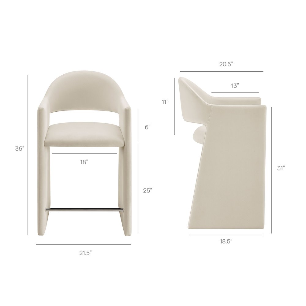 Talia 37 Inch Performance Velvet Counter Stool