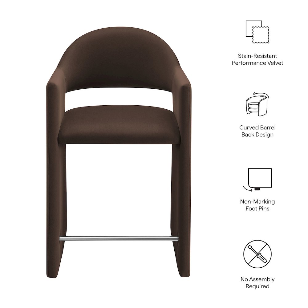 Talia 37 Inch Performance Velvet Counter Stool