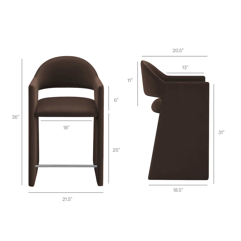 Talia 37 Inch Performance Velvet Counter Stool