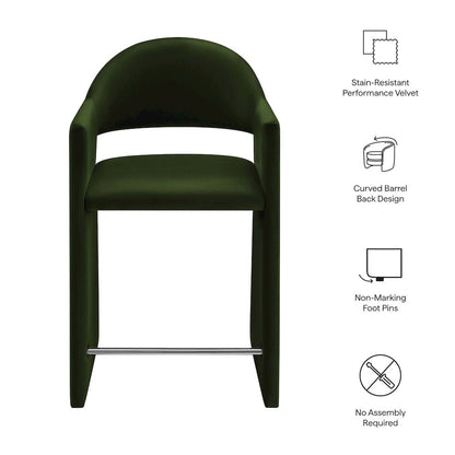 Talia 37 Inch Performance Velvet Counter Stool