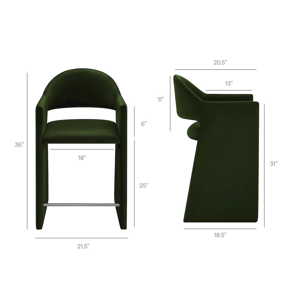 Talia 37 Inch Performance Velvet Counter Stool
