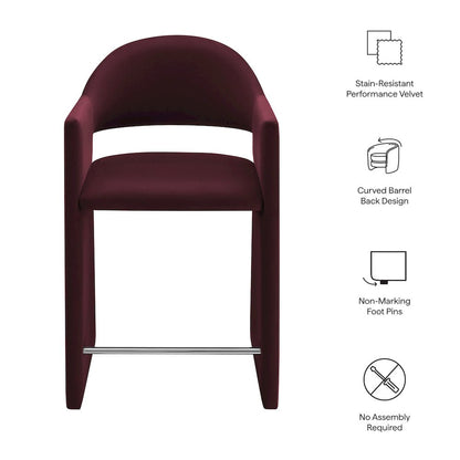 Talia 37 Inch Performance Velvet Counter Stool