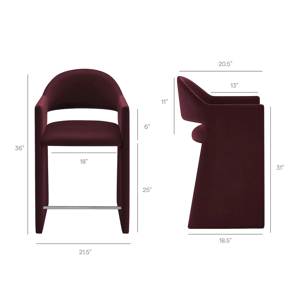 Talia 37 Inch Performance Velvet Counter Stool