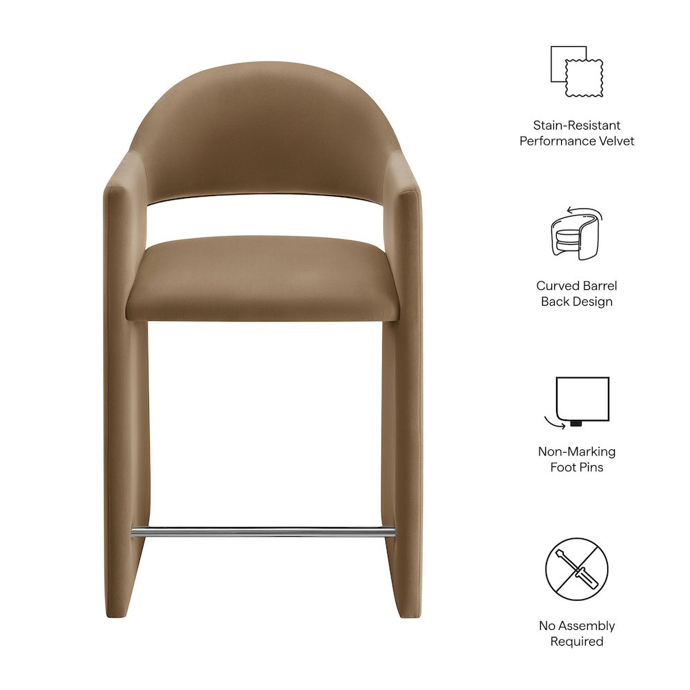 Talia 37 Inch Performance Velvet Counter Stool